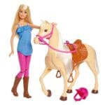 Barbie pop met paard - Met zadel en hoofdstel